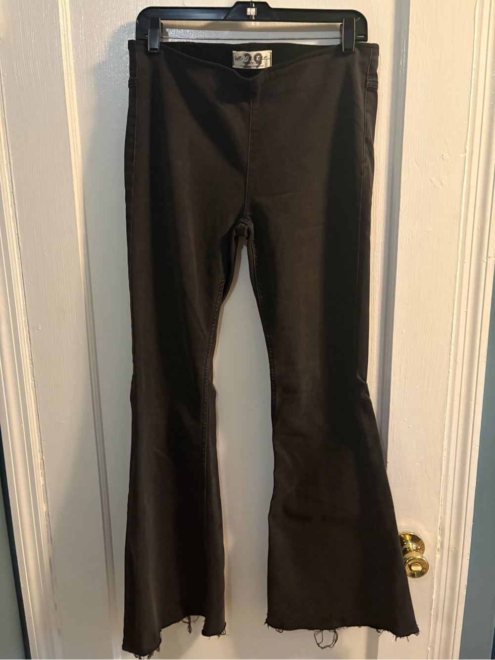 We The Free Black Flared Wide-Leg Jeans